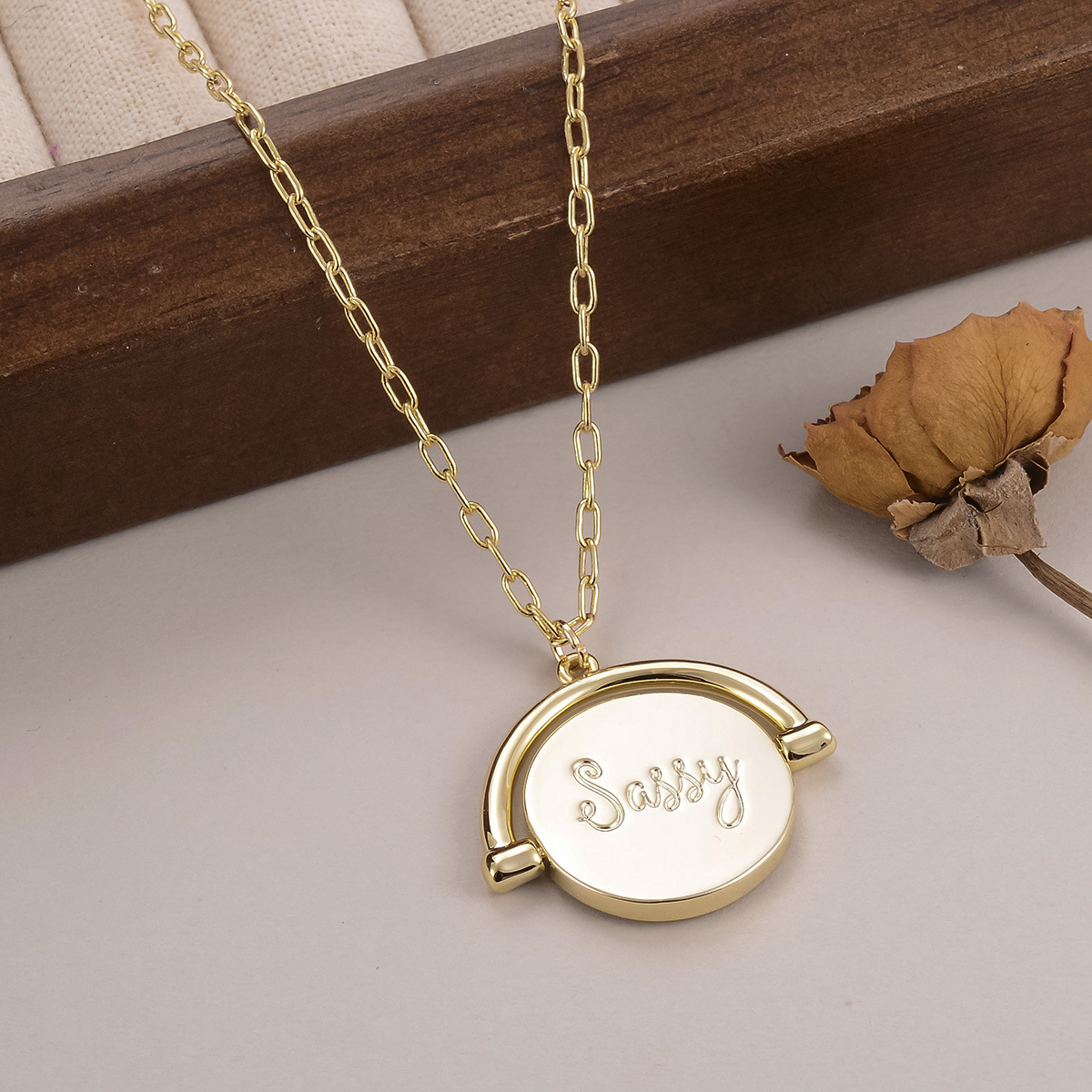 European and American letter fashion pendant, niche round English collarbone chain, versatile for women, light luxury, diamond-encrusted, personalized factory wholesale pic 29