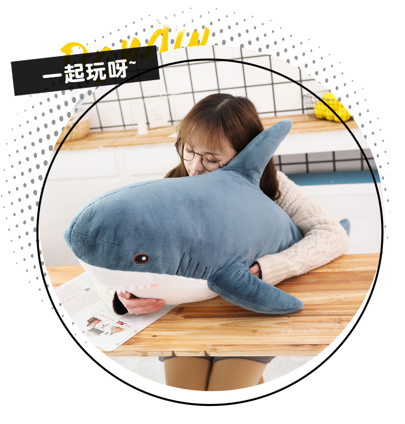 Amazon Ah Wu Shark pillow, plush toy, shark doll, Rag Doll, simulated sleeping doll, sofa cushion pic 14