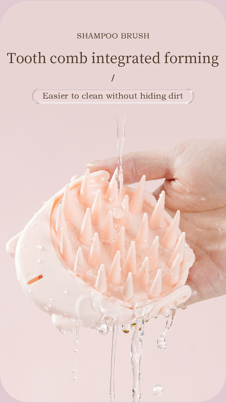 Silicone shampoo comb cartoon massage shampoo brush详情11