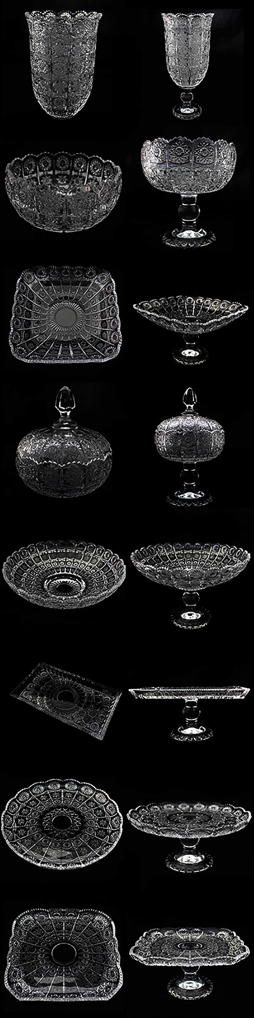 太阳花玻璃脚水果盘果斗糖缸成套系列中东跨境热销详情5