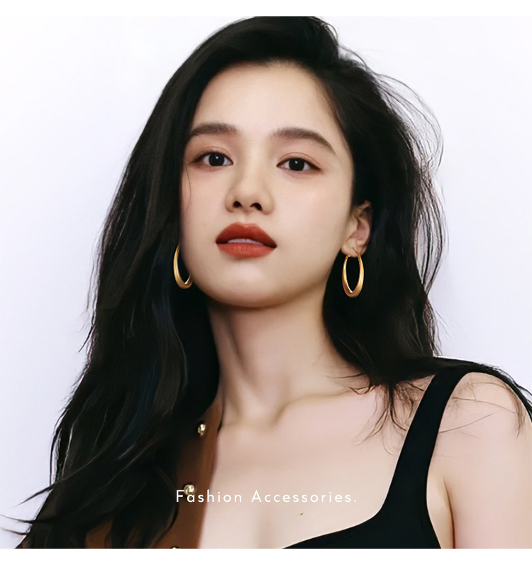 大圆圈螺旋耳夹女款2024新款爆款素圈高级感无耳洞耳环方圆脸耳饰详情18