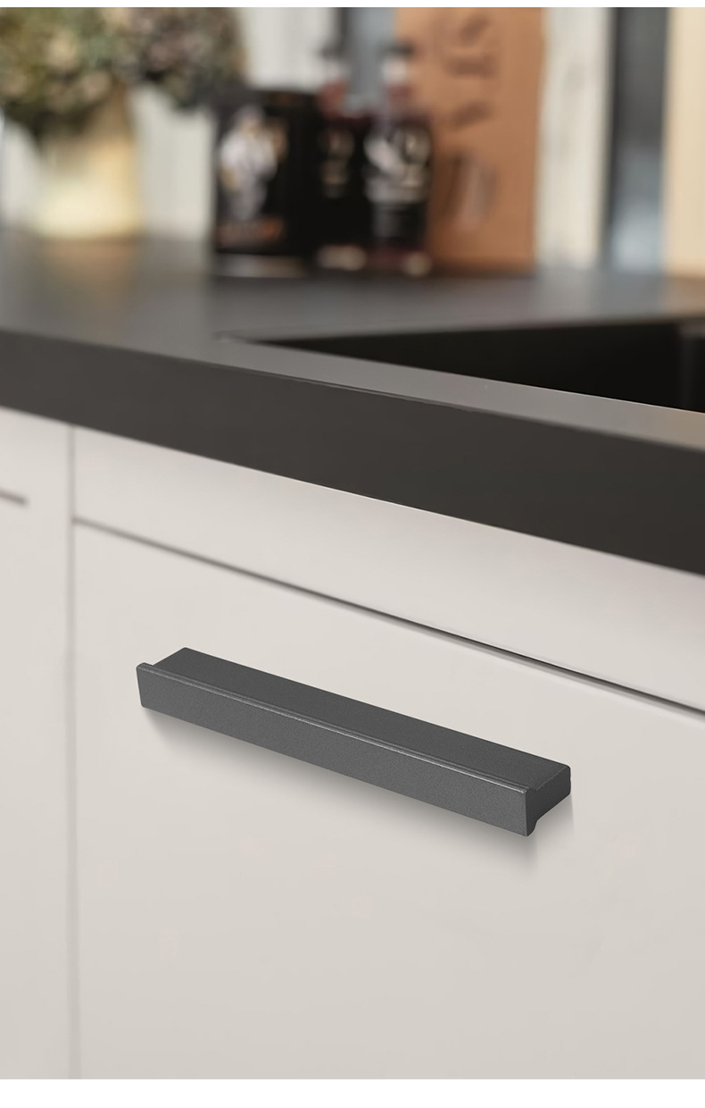 特价 柜门把手金色轻奢现代简约黑色抽屉柜子橱柜衣柜长拉手白色详情19