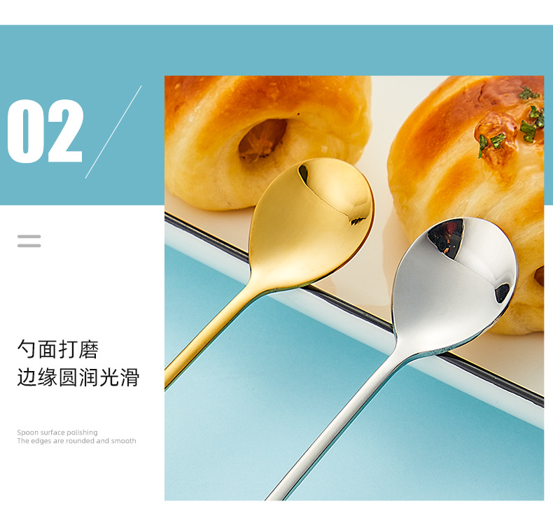 ins风304不锈钢搅拌勺 可爱音乐符蝴蝶结可挂杯短款金色咖啡勺子详情22