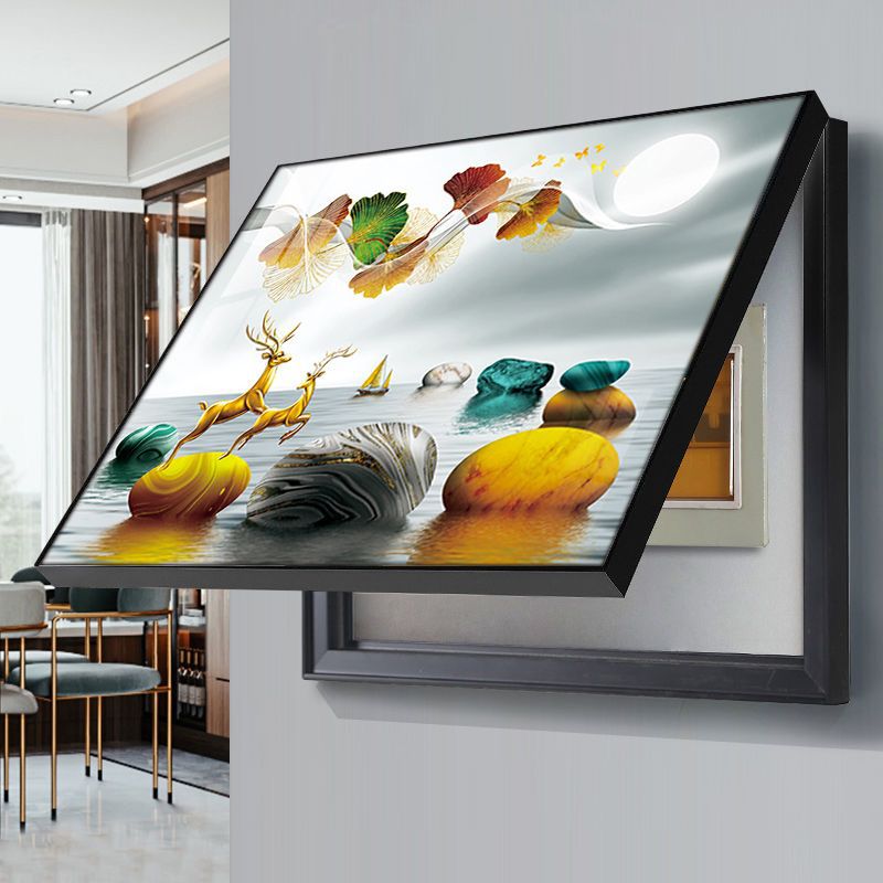 现代简约电表箱挂画弱电箱配电箱开关遮挡装饰画抽象风格电闸壁画详情6