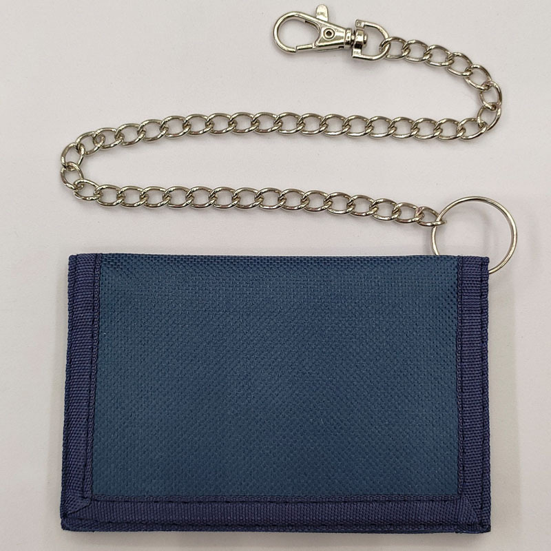 折叠防盗链条男士零钱包 跨境黑色三折小钱夹 拉链钥匙扣卡位钱袋详情7