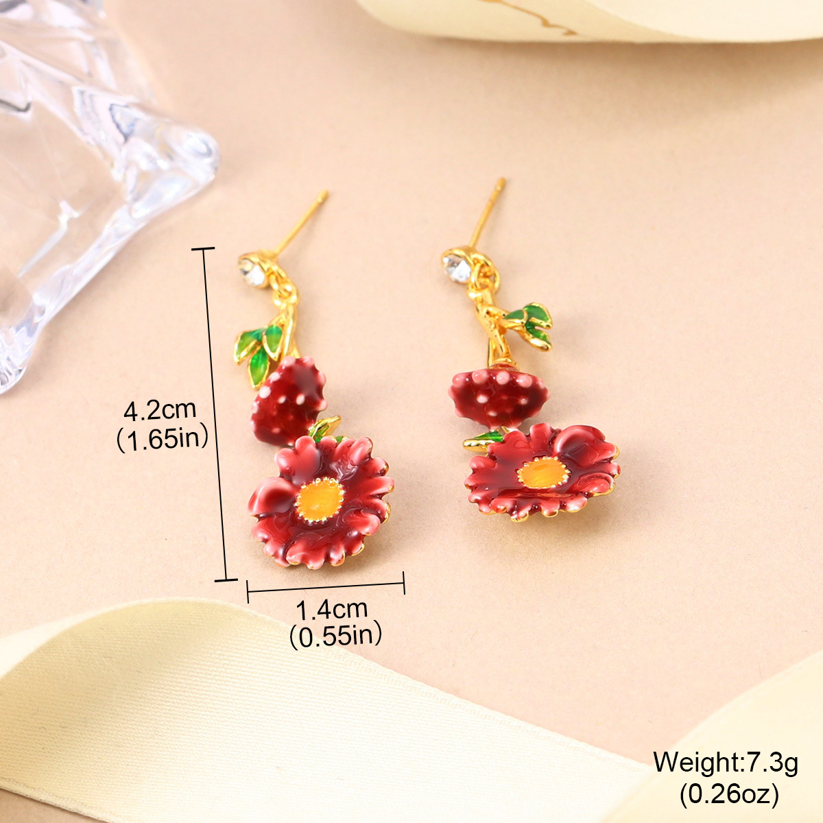 Fresh and new Chinese-style floral stud earrings for spring and summer, high-end enamel pearl earrings, retro Chinese-style tassel earrings for women pic 38