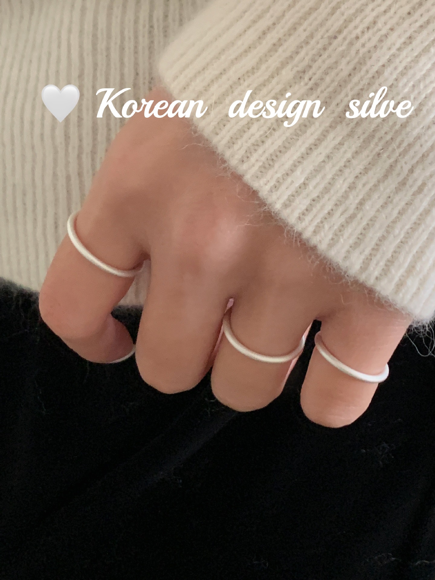 韩国性冷淡风时尚饰品 S999足银个性磨砂素圈戒指女闭口指环高级详情4