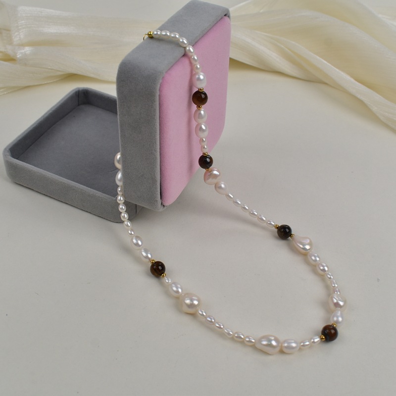 巴洛克异形珍珠项链天然淡水高级感时尚珍珠颈链穿搭毛衣链轻奢详情9