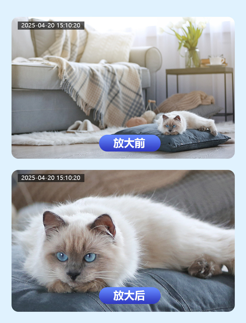 跨境双镜头监控摄像头全景夜视高清家用无线WiFi摄像机联动摇头机详情9