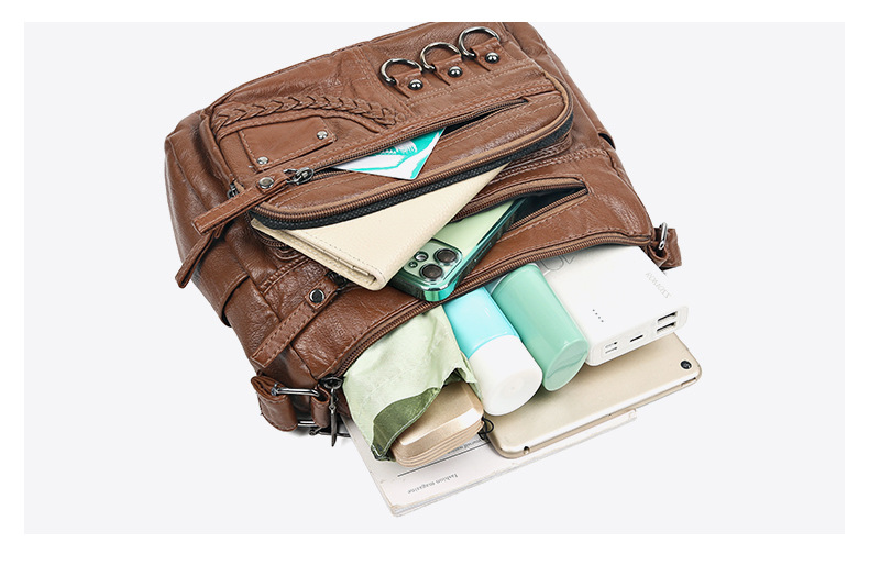 2025中老年妈妈包水洗皮单肩包斜挎包跨境女包潮流外贸女包单肩包详情36