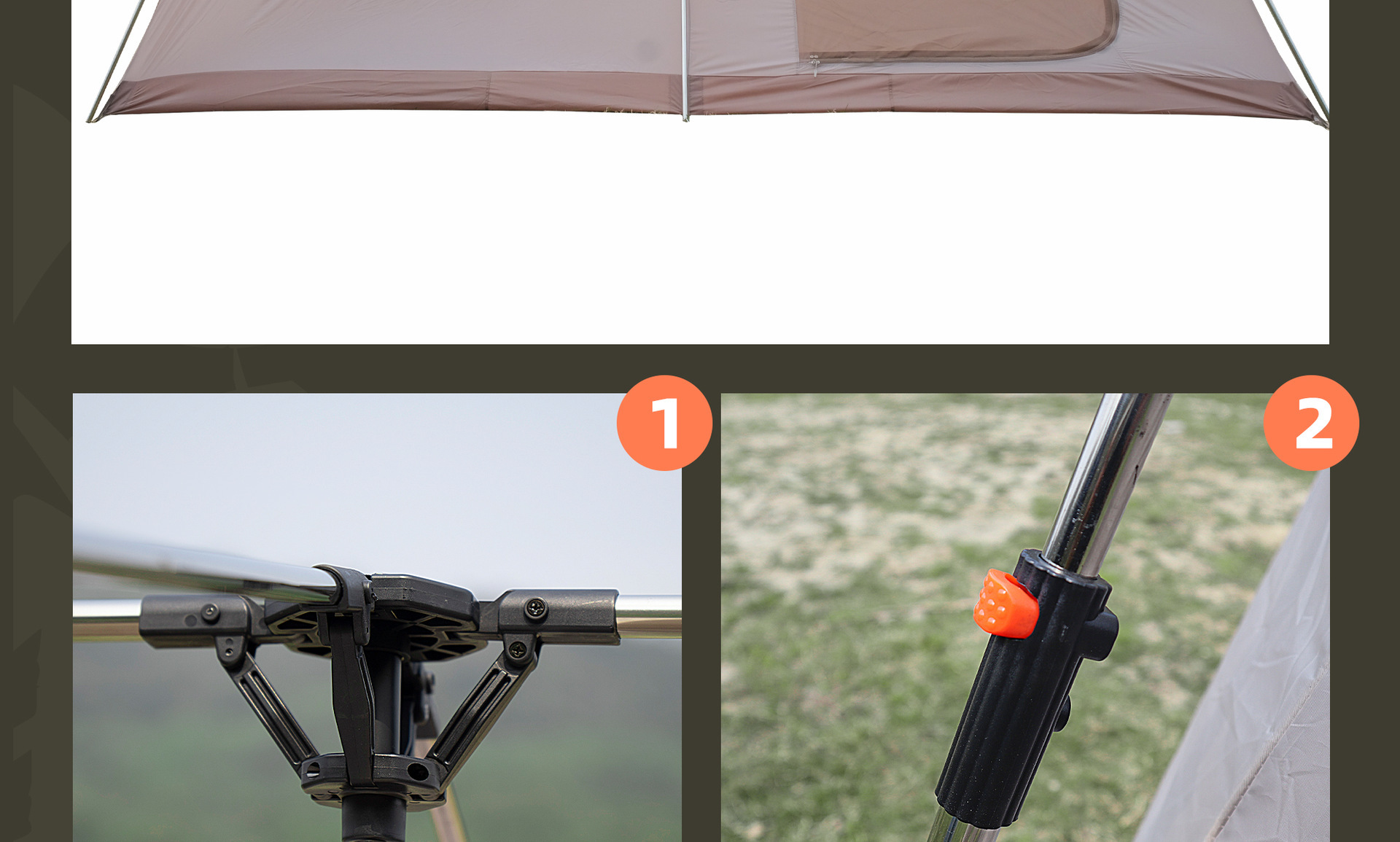 厂家批发屋脊13帐篷全自动野营防雨加厚银胶速开两室一厅露营帐篷详情14