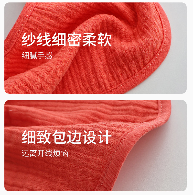 亚马逊新生儿围嘴六层绉布棉纱宝宝口水巾吸水婴儿围兜纯棉详情5