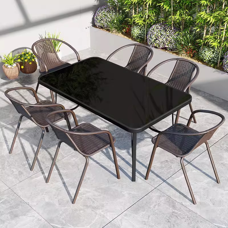 户外桌椅座椅庭院露天休闲花园组合套装简约三件套室外藤阳台餐桌详情14