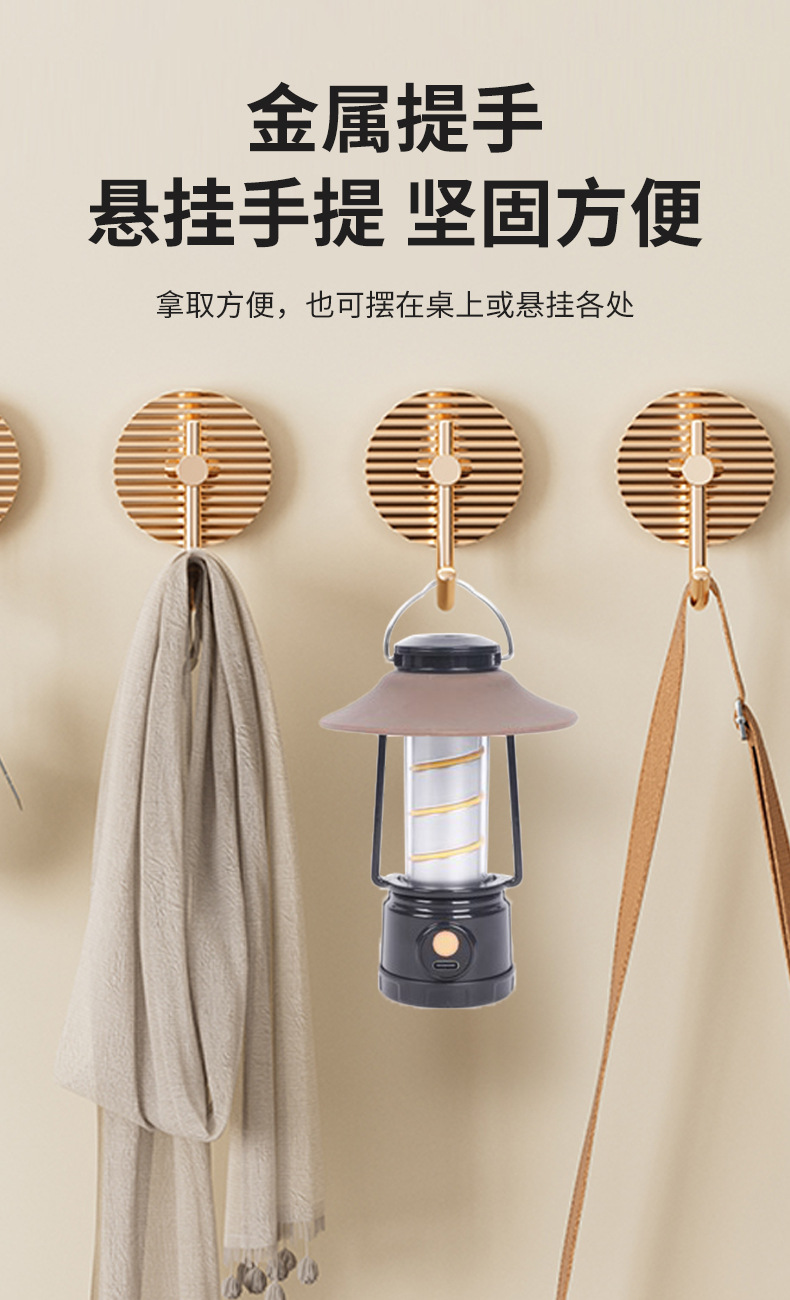 The new cross-border high-intensity charging atmosphere illumination street camping lamp, portable emergency outdoor camping lamp, and ultra-long battery life pic 12