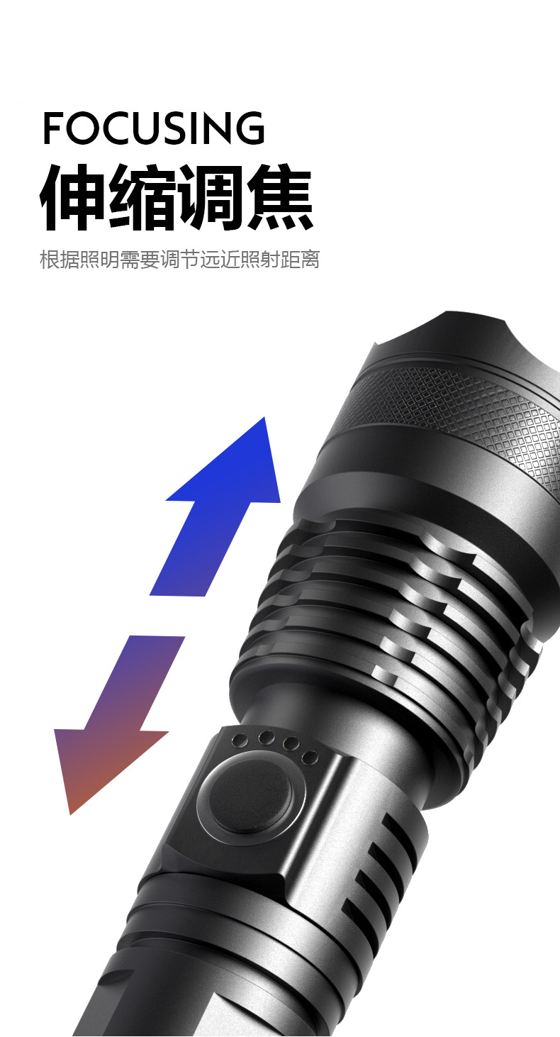 Flashlight with intense light, bright laser cannon, long-lasting charging, outdoor tactical multi-functional mini white laser flashlight pic 5