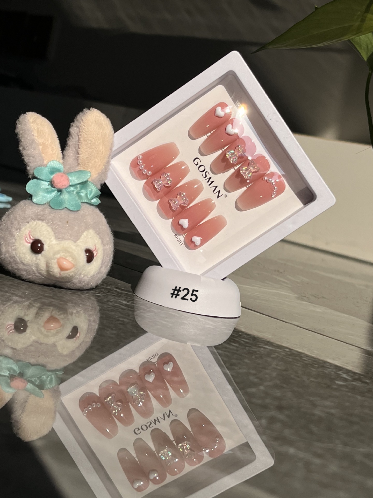 戈斯曼2023新款24片手工穿戴软甲法式中长款温柔气质无痕甲片女美甲贴纸详情13