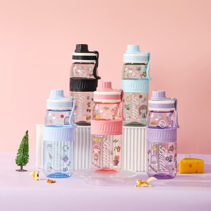 大容量便携男女生PC塑料杯子 学生简约夏季运动水杯 跨境新款详情6