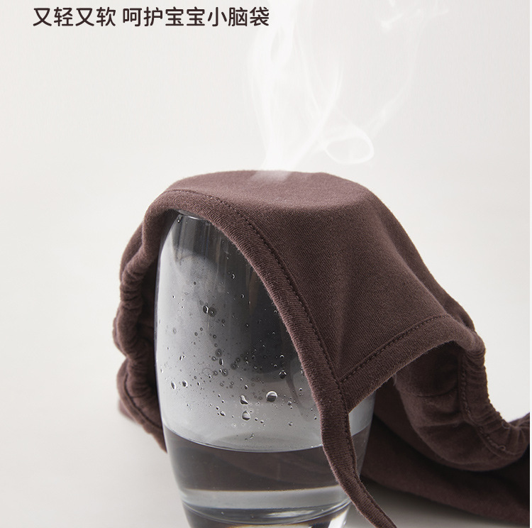 婴儿帽秋冬款纯棉新生婴幼儿春秋护卤门帽A类无骨宝宝可爱胎帽详情5