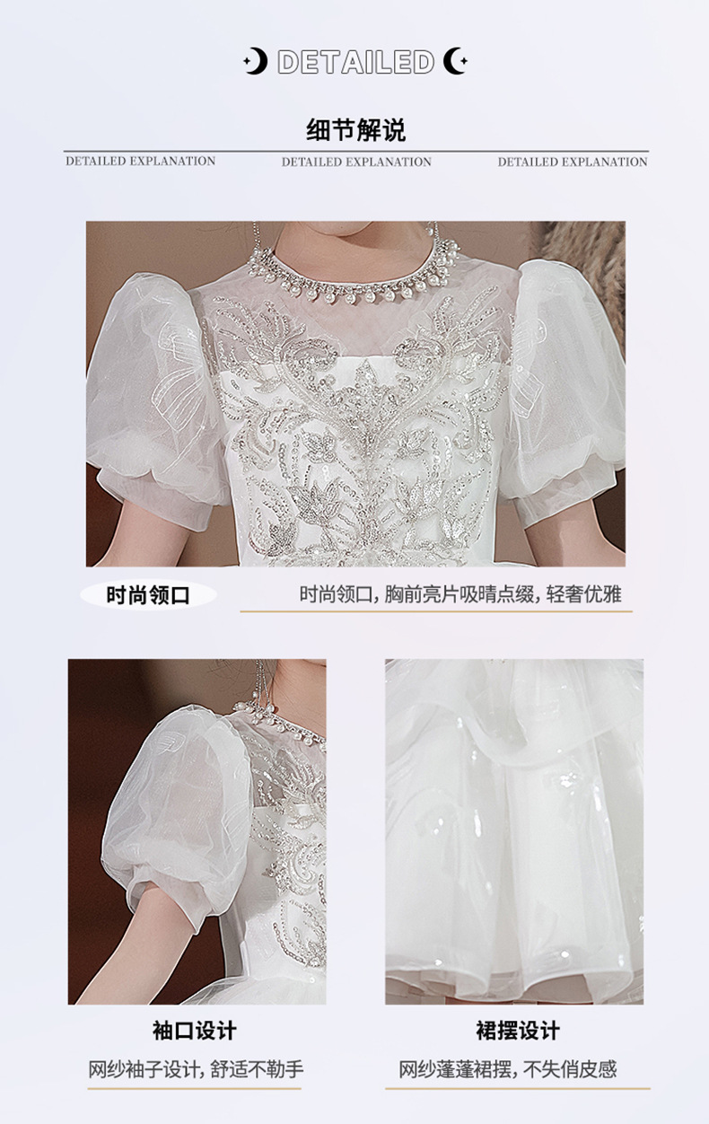 花童婚礼小女孩公主裙燕尾演出服夏2025新款小主持人女童高端礼服详情9