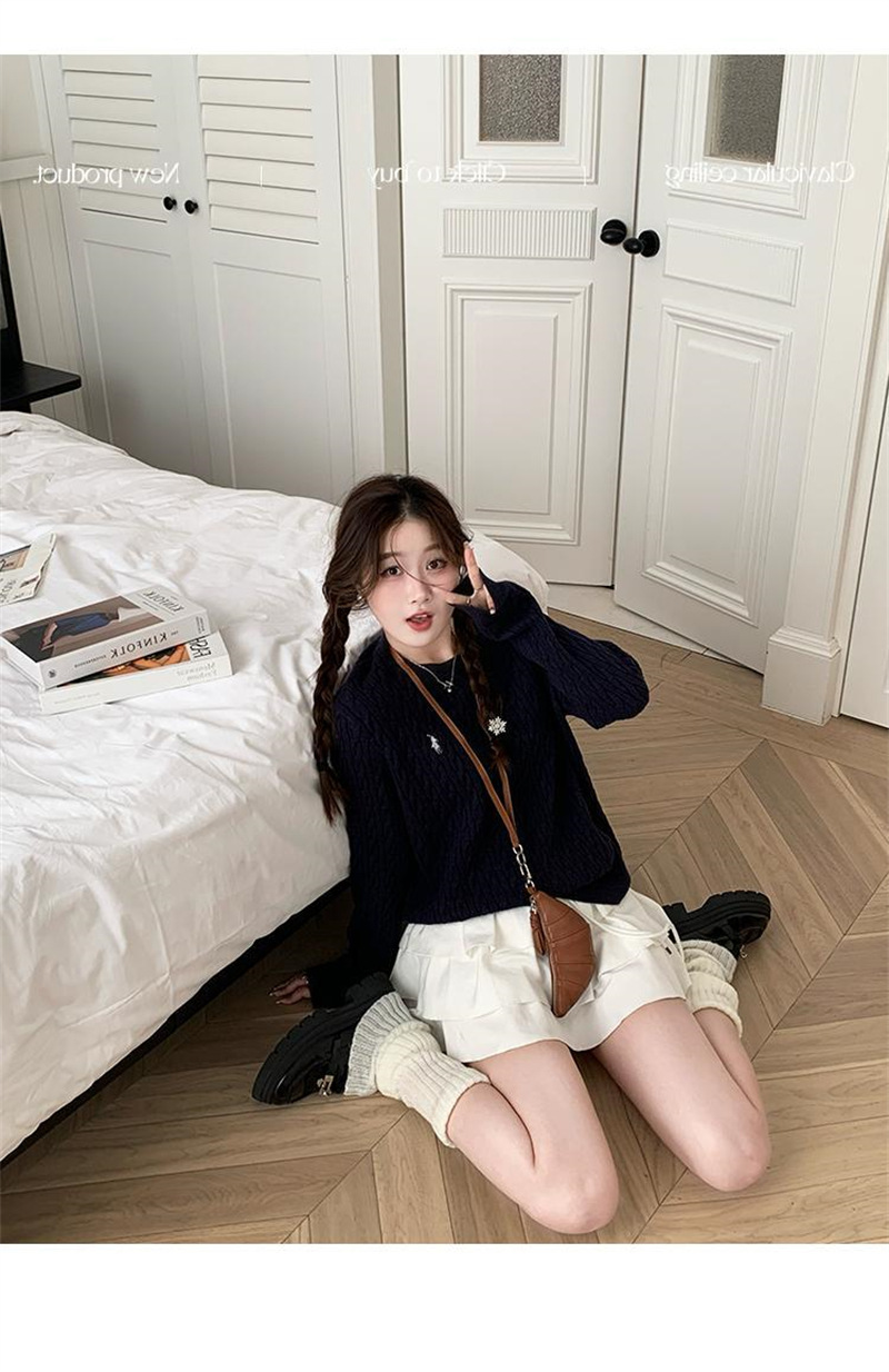 软糯毛衣女秋冬慵懒高级感2025新款麻花针织衫内搭打底上衣详情24