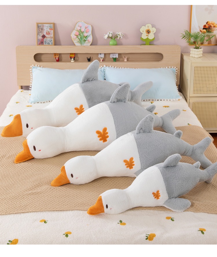 创意鱼鹅抱枕大白鹅毛绒玩具床上超可爱睡觉夹腿搂抱鱼鹅毛绒玩具详情11