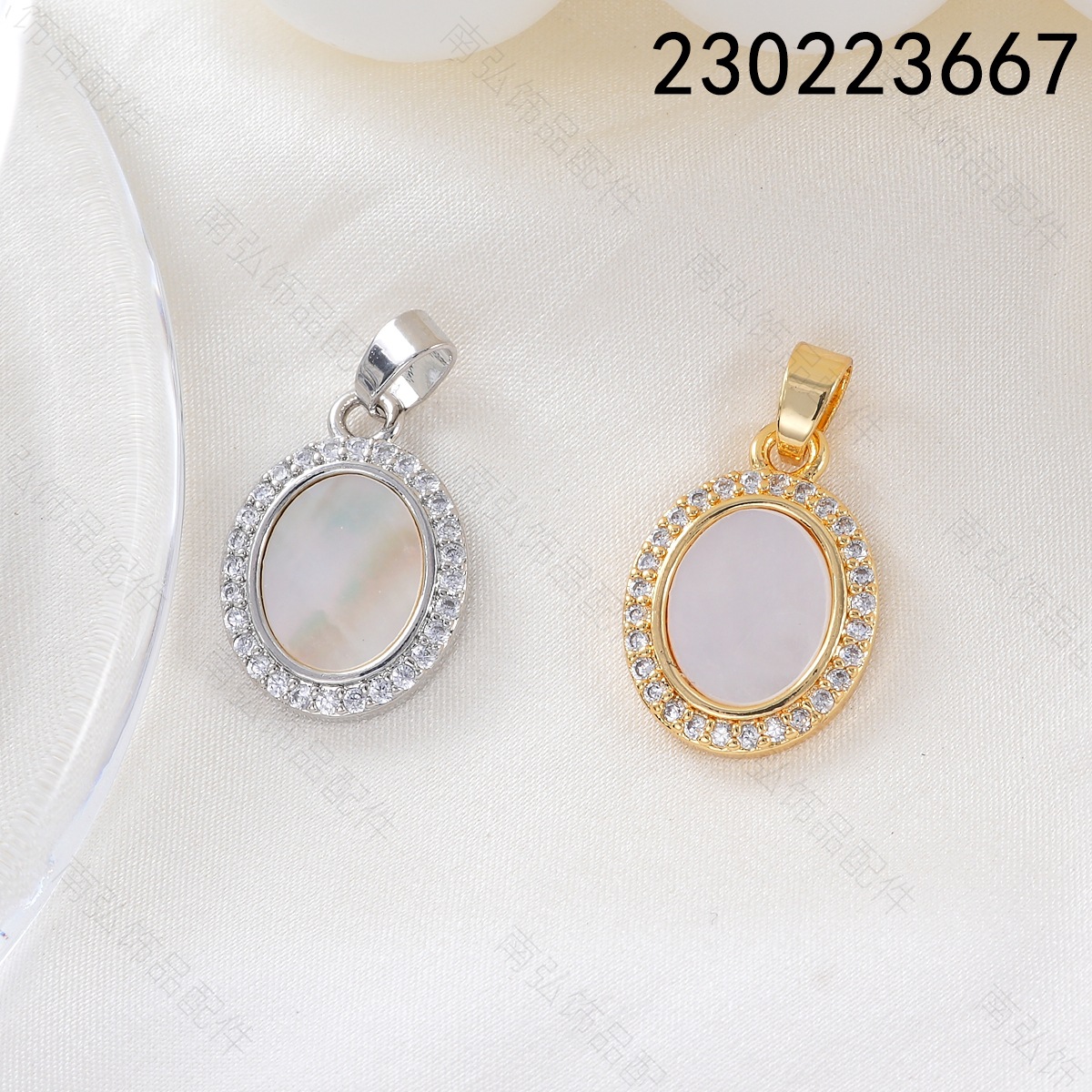 Copper-plated 18k gold color retention, zirconium-inlaid white shell tag, sunflower seed buckle bracelet, necklace clasp, DIY jewelry accessories pic 2