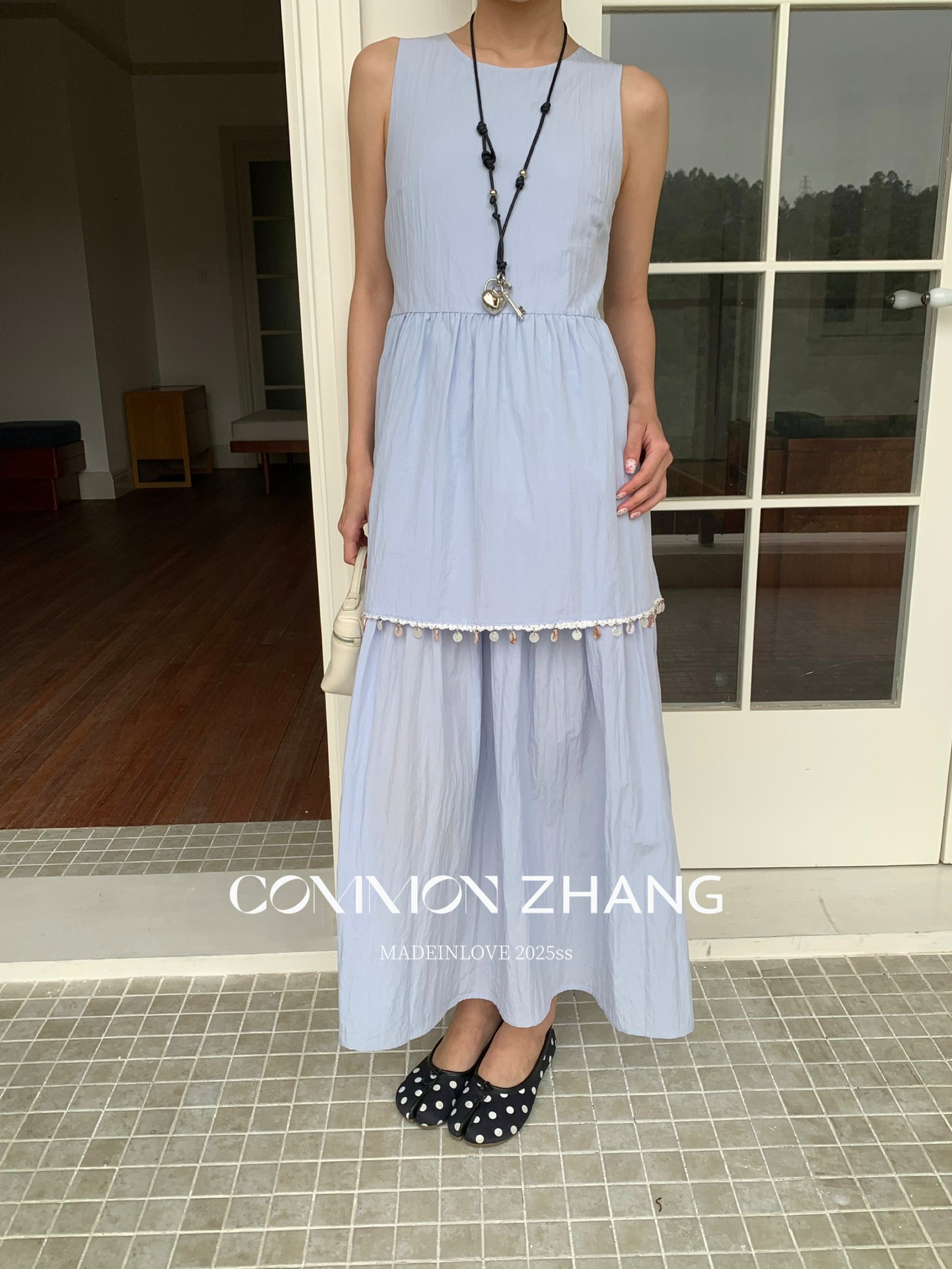 CZ ZHANG Summer Korean version anti-aging button patchwork round-neck sleeveless vest dress B26797 pic 20