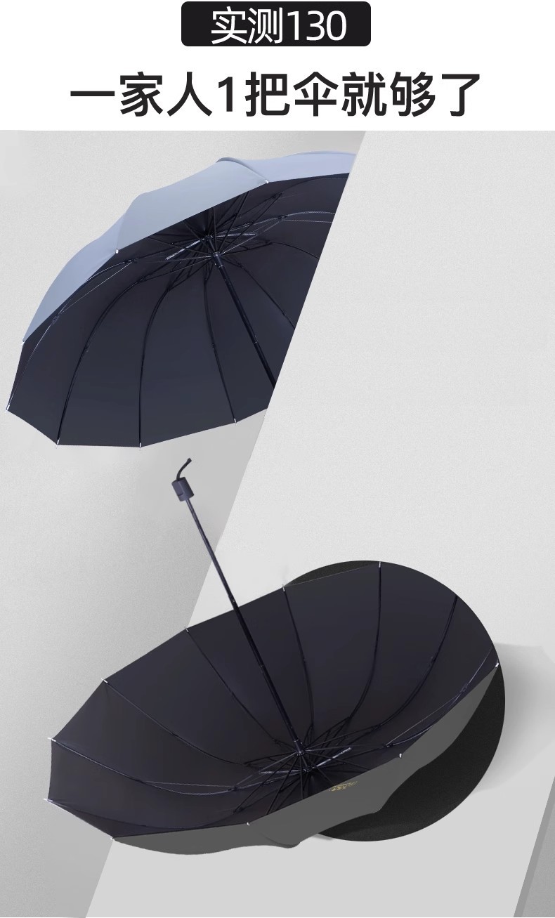 超大号男士双人三人晴雨伞加厚加固防风遮阳折叠两用手动伞详情8