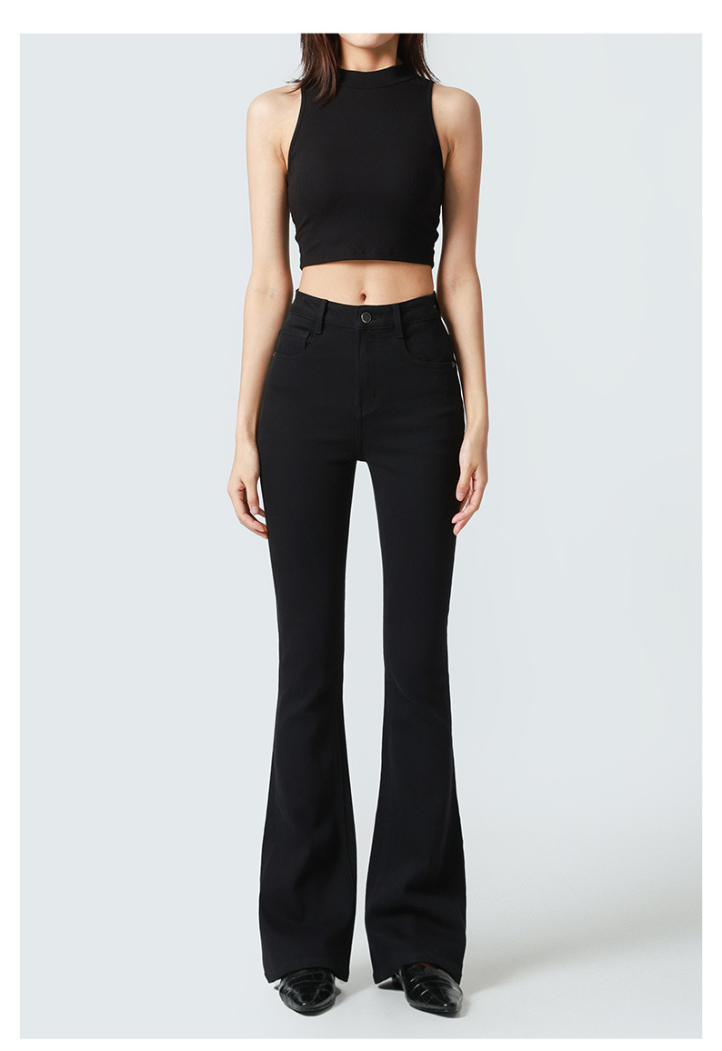 加绒/黑色高腰微喇叭牛仔裤女Jeans 巨显瘦纯紧身提臀25秋冬新款详情21