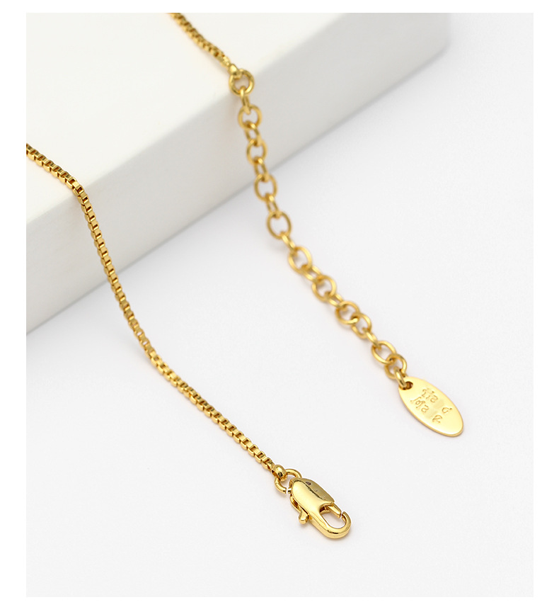 韩系贝壳吊坠项链锆石黄铜镀18k金锁骨链小众设计气质百搭项链女详情16