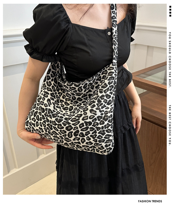 大容量网红豹纹包包女包2024新款潮时尚质感单肩腋下包洋气背包女详情1