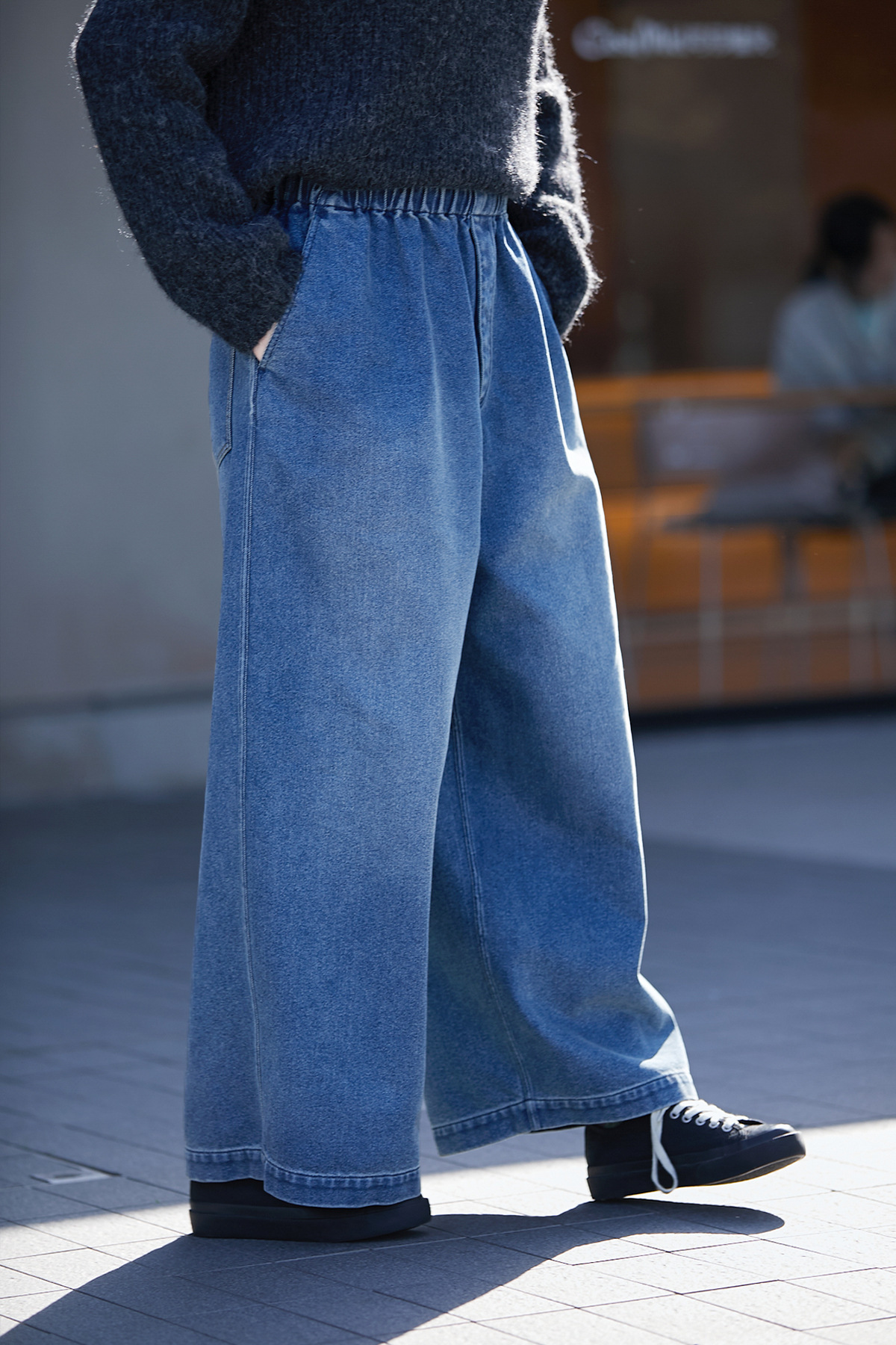 2025春秋款少年蓝色文艺小众松紧腰传统水洗磨毛休闲牛仔裤详情31