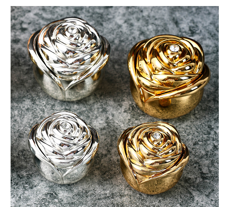 欧式金属玫瑰花苞首饰盒项链戒指盒高档结婚求爱珠宝盒精致收纳盒详情14