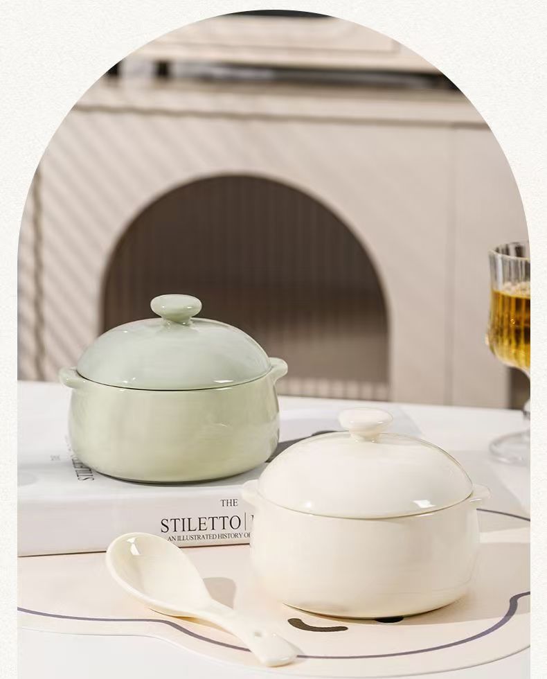 双耳蒸蛋碗一人炖盅煲汤带盖家用微波炉专用陶瓷隔水炖盅鸡蛋羹详情20