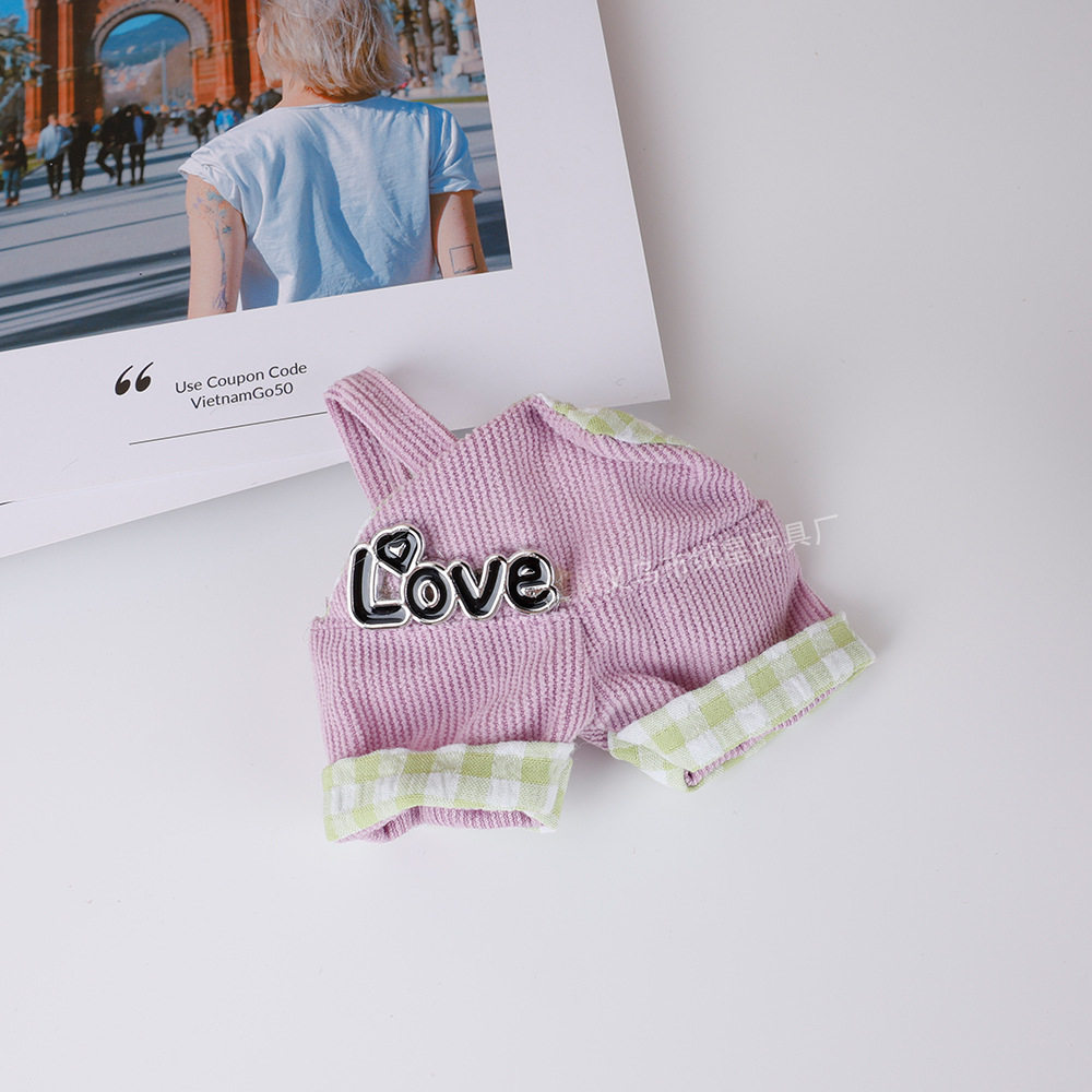 现货娃衣一二三代盲盒labub衣服蒙奇奇凯蒂猫咪娃娃衣卡通背带裤详情16