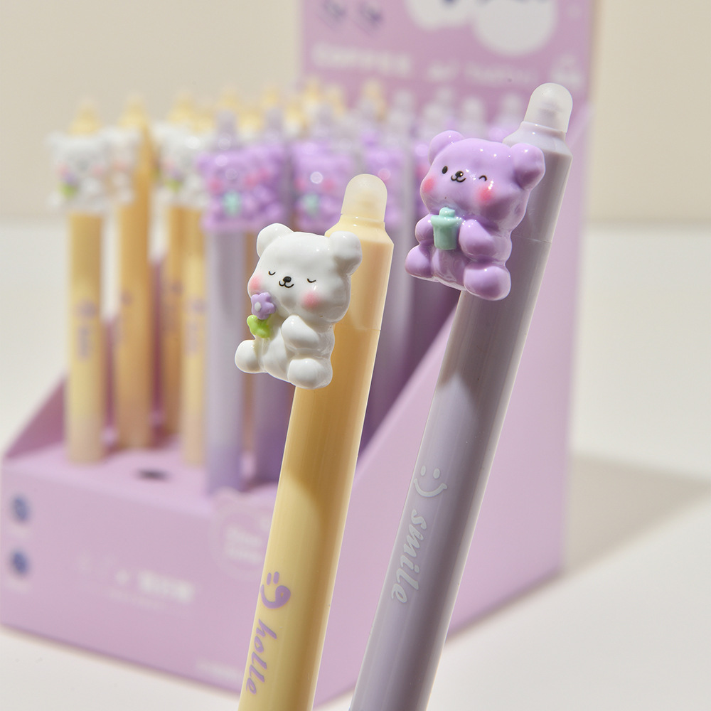 Chenxi Little Bear is so good. It can be erased by pressing. The gel pen has a soft grip and a crystal blue core. It has a high appearance level. The practice pen ST is very smooth pic 5