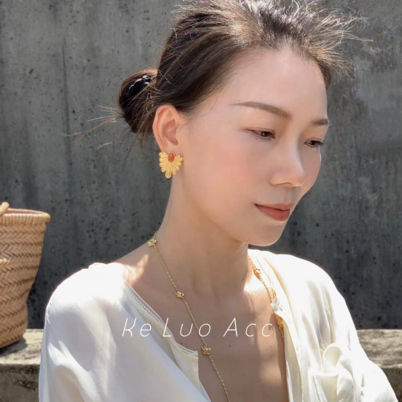 原创天然宝石耳环欧美精致复古耳饰轻奢高级感小众翅膀水滴耳环女详情22