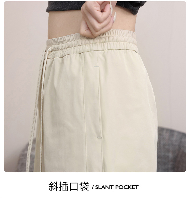 2025 New narrow straight-leg pants for women, high-waisted and slimming wide-leg pants, loose drape, floor-length loose pants, casual pants pic 7