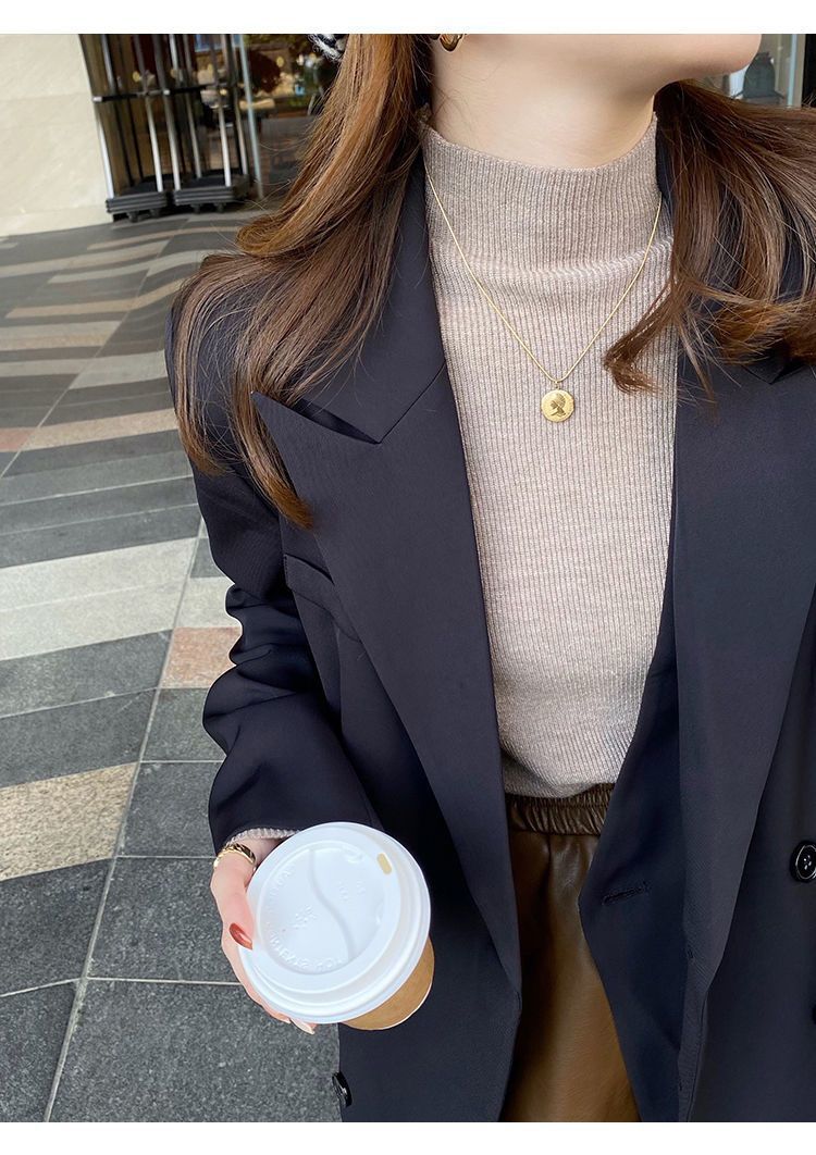 针织打底衫女早春今年流行的漂亮内搭半高领毛衣修身长袖中领上衣详情9
