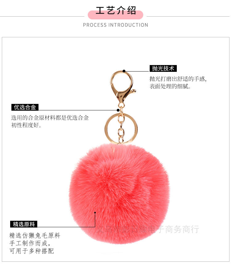 Green mink rabbit imitation rabbit fur ball pendant, artificial fur ball pendant, keychain pendant, luggage hanging decoration, accessories pic 2