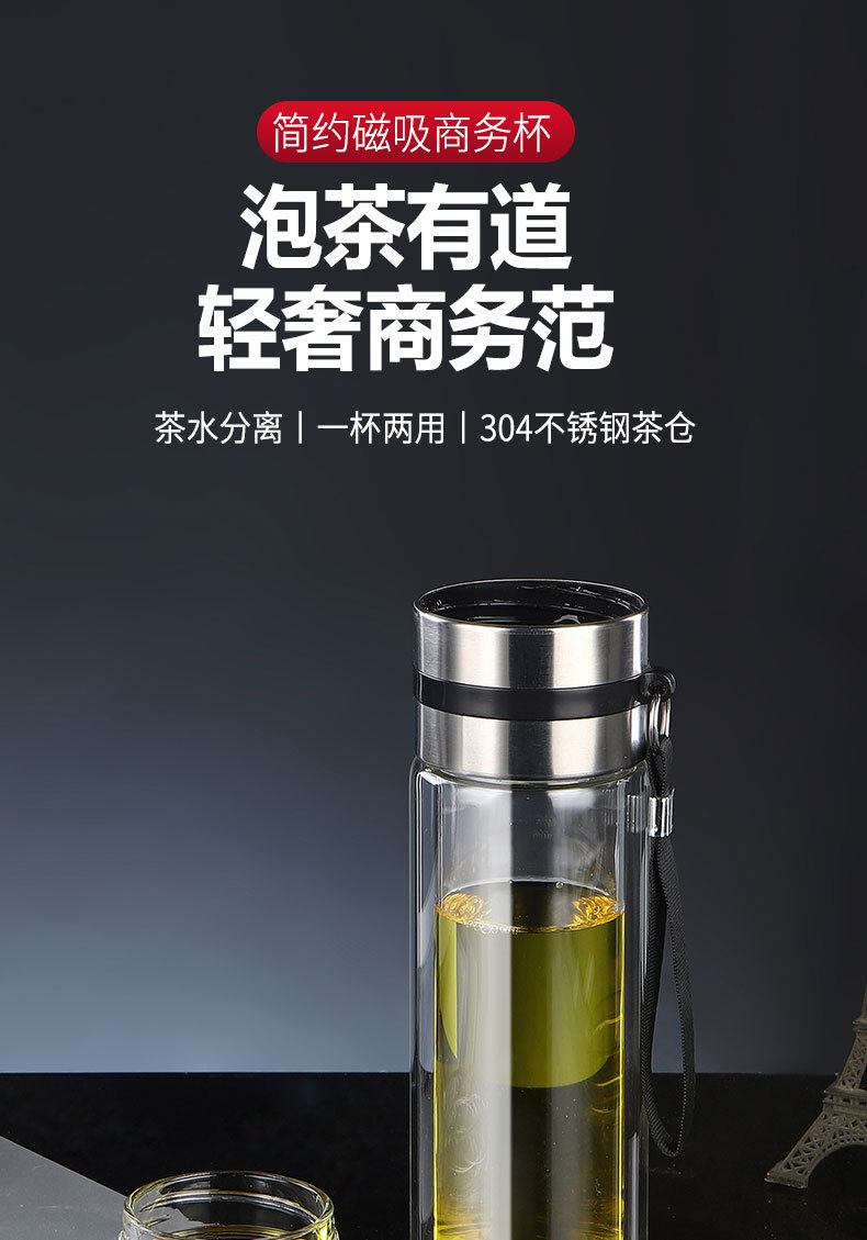 茶水分离杯泡茶杯便携过滤杯子个人双层玻璃大容量水杯男防爆车载详情2