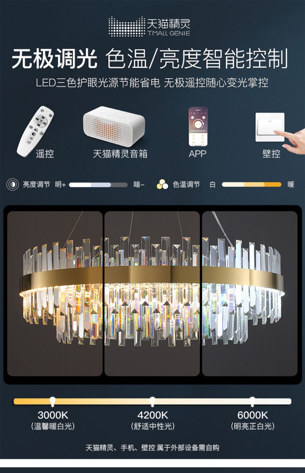 轻奢水晶吊灯客厅灯2023年新款现代简约大气圆形灯具网红吊灯详情6