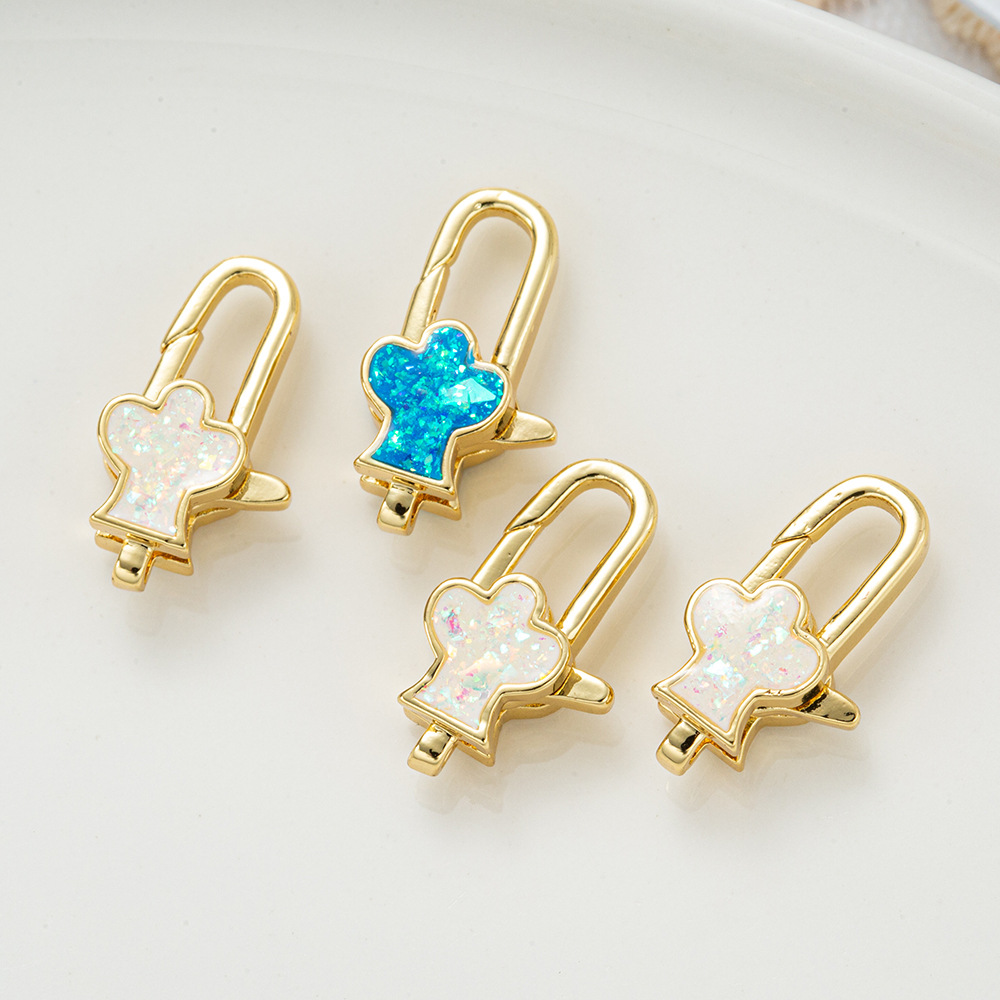 diy copper plated 18k real gold double-ring pearl string necklace clasp, jewelry, handcrafted bead necklace accessory pic 9