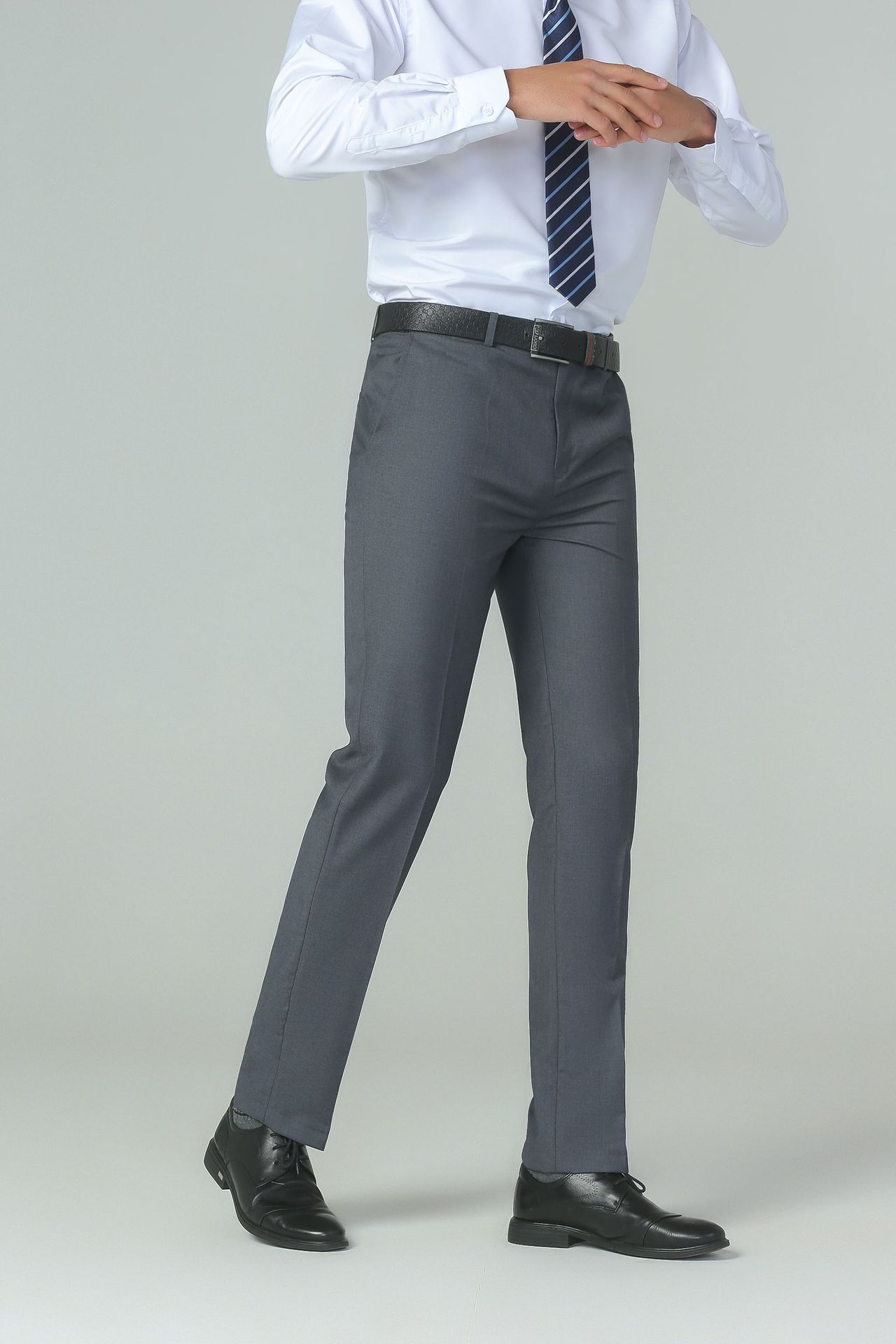 新款夏季西裤男款直筒裤韩版修身黑色灰色藏青色西服裤子时尚西裤详情30