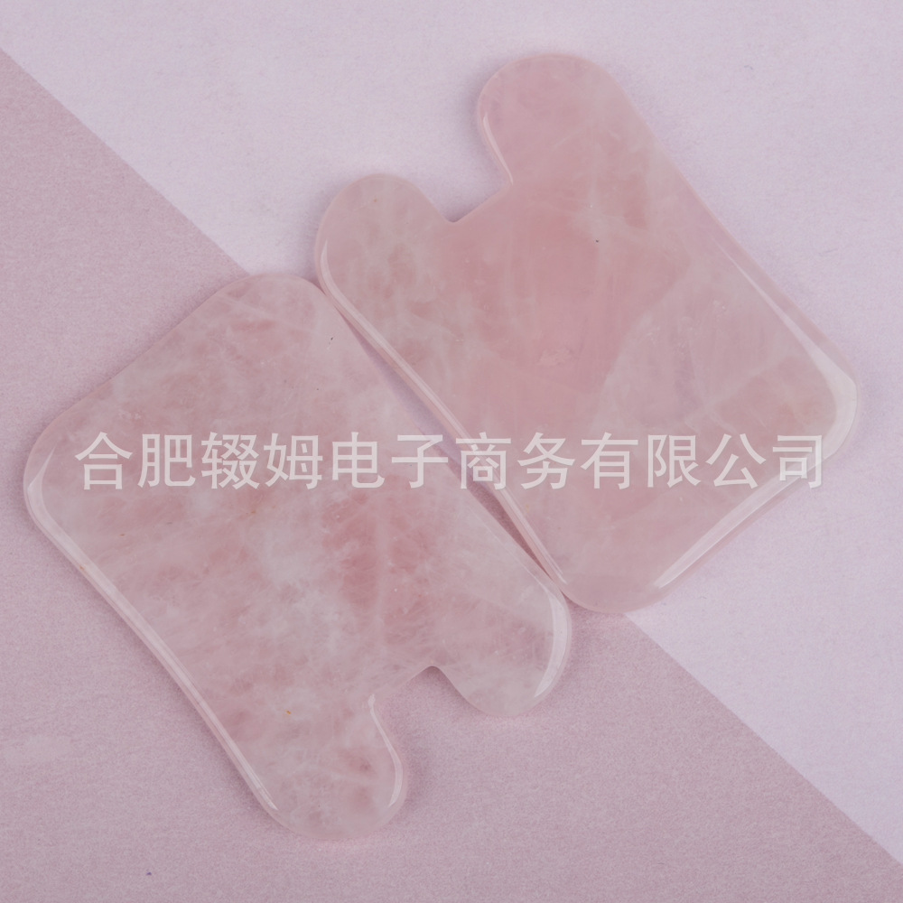 粉晶玉石厂家刮痧板粉水晶绿东陵面部脸部美容刮痧颈椎腿部全身详情16
