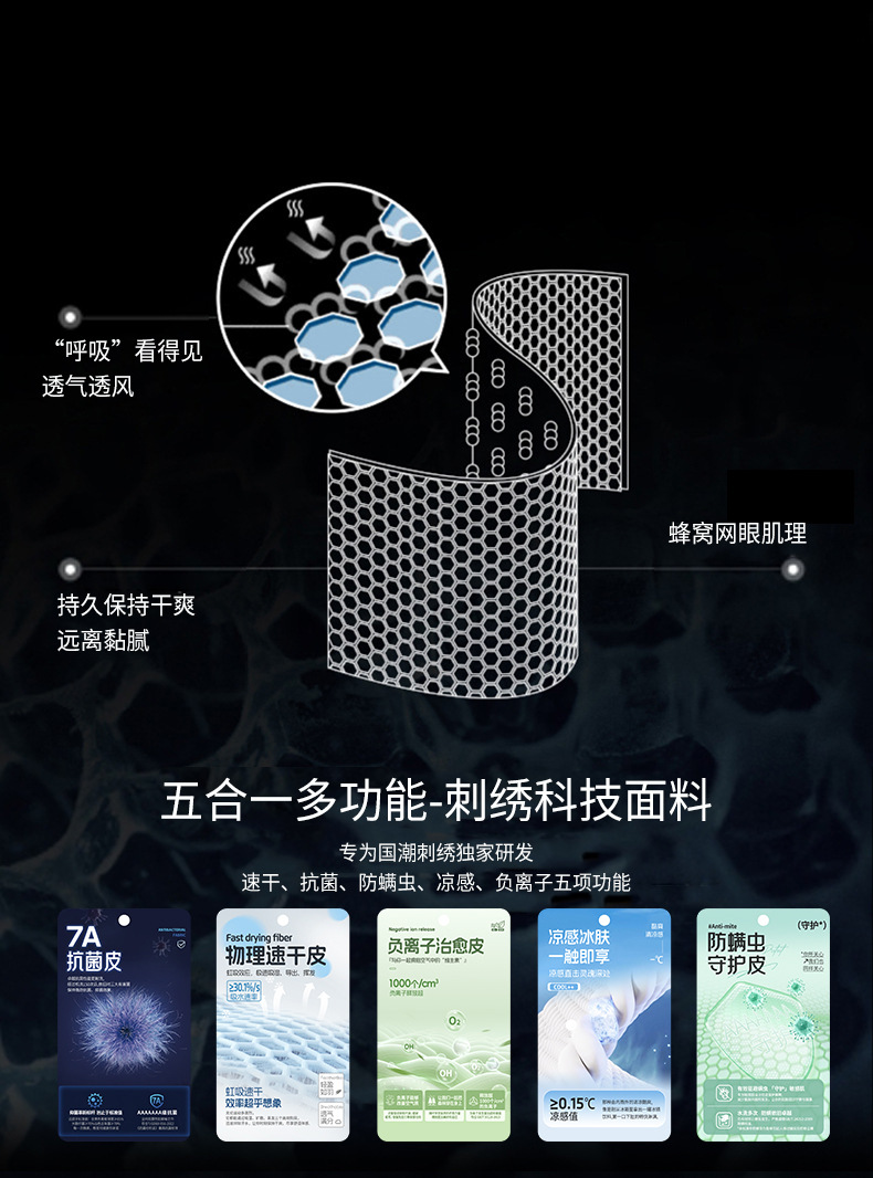 2025新款青春活力向日葵光变设计感花灰刺绣宽松圆领短袖T恤男女i详情11