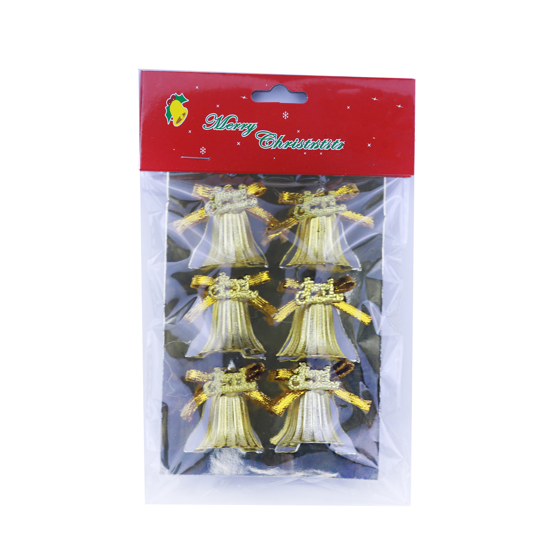 3cm 6/卡圣诞树铃铛装饰挂件大圣诞铃铛装打粘字牌蝴蝶结厂家直销详情9