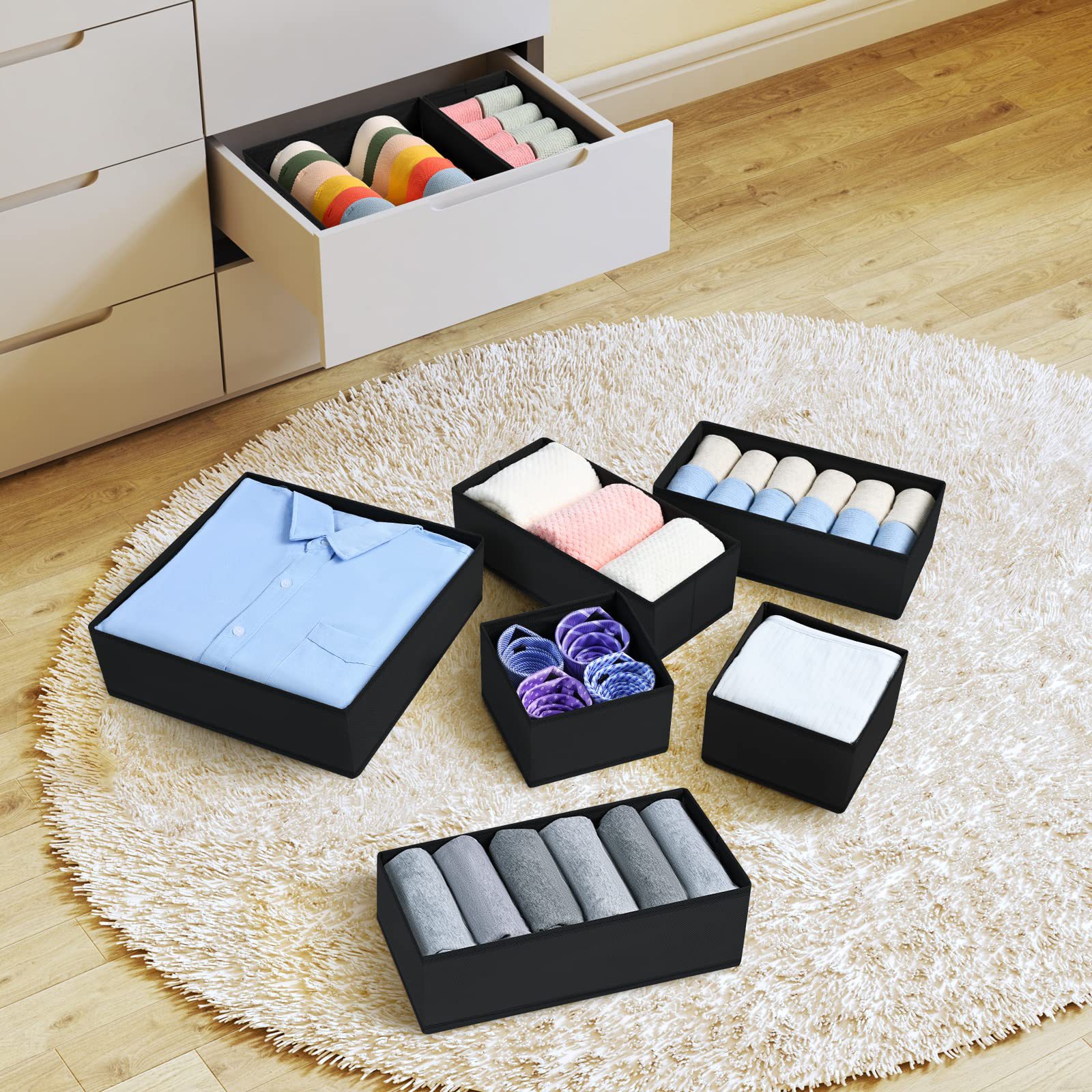 Household daily washable non-woven fabric underwear storage box, foldable storage box, wardrobe drawer storage box pic 4