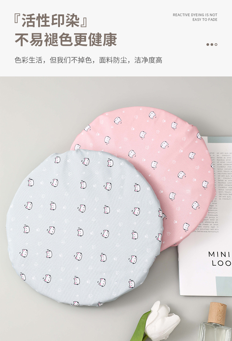 双层浴帽防水洗澡头套家用女夏沐浴帽发套厨房防油烟发膜专用批发详情8