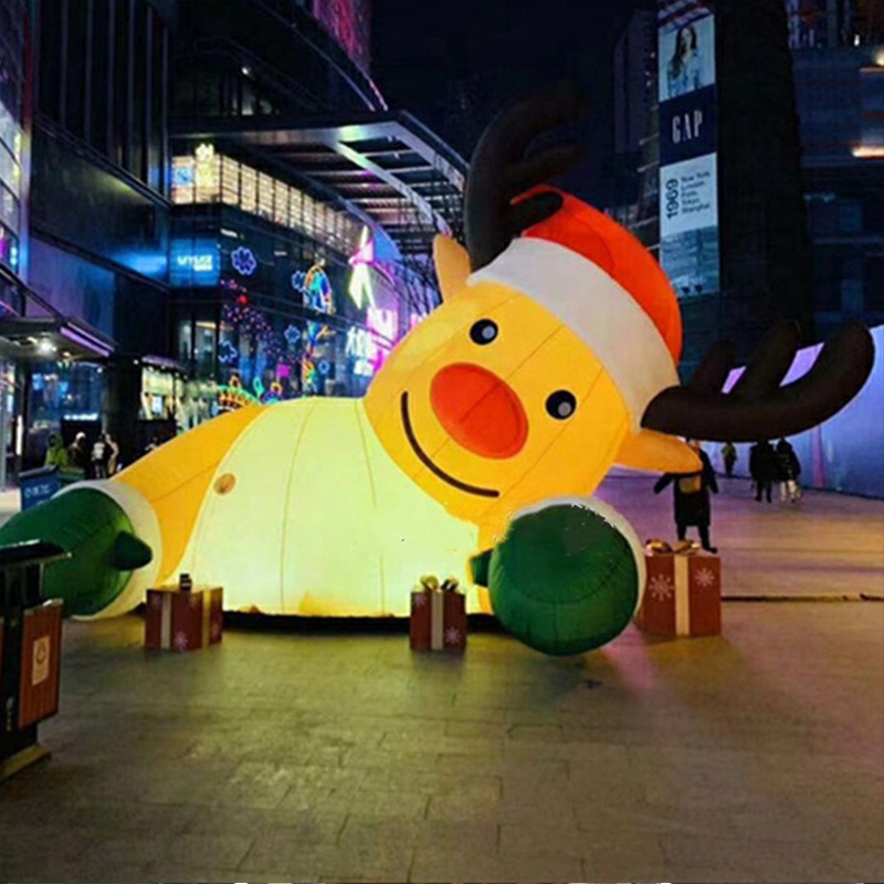 圣诞老人爬墙气模大型充气卡通模型圣诞节拱门树新年布置装饰新详情11